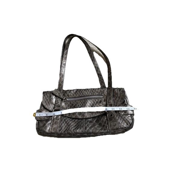 Y2K Grey Snakeskin Shoulder Bag with Silver Hardware Purse - Picture 3 of 8